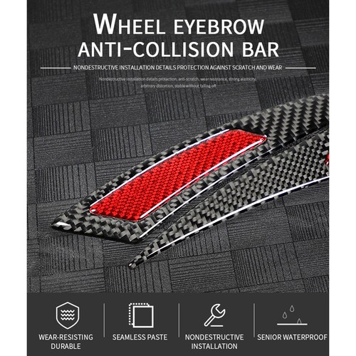 Universal Car Body Wheel Eyebrow Arch Protector Strip Fender Carbon Fiber Style - Picture 3 of 9