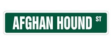 AFGHAN HOUND Street Sign Metal Plastic Decal great idea pet dog lover
