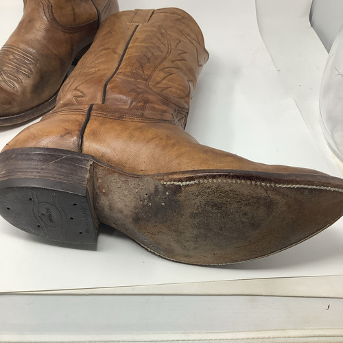 Nocona Western Cowboy Boots Brown Leather Mens Size 10 1/2 - Picture 9 of 19