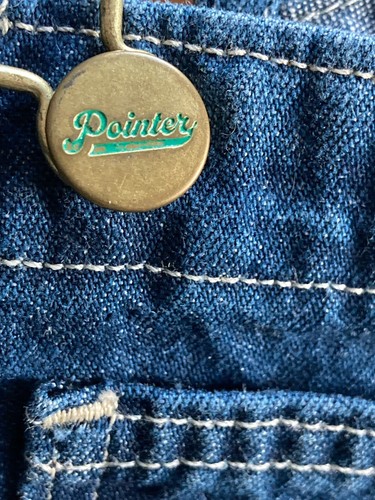 Vintage 90s Pointer Brand Denim Overalls Workwear Kids Youth Size 10 Made In USA - Picture 20 of 22