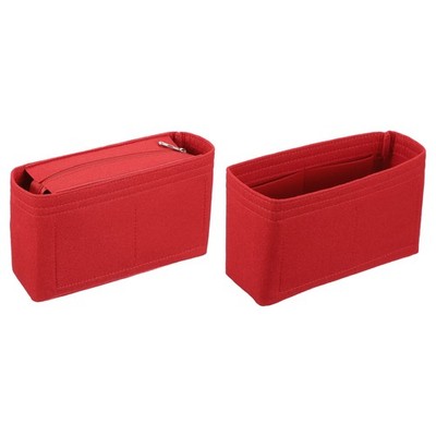Für Purse Organizer Insert Set, Felt Organizer Bags mit Reißverschluss, Rot