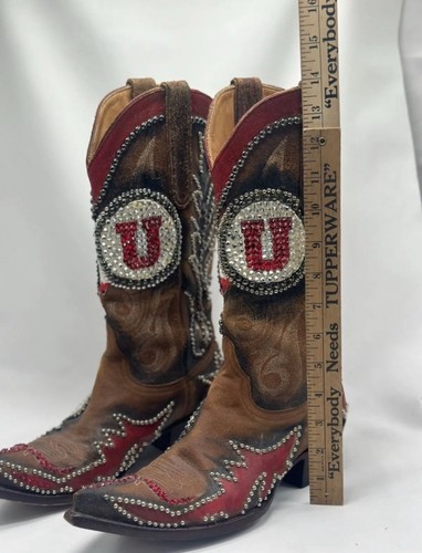 Alte Gringo Custom University Of UTAH UTES verzierte & bemalte Westernstiefel - Bild 3 von 10