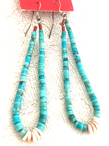 Vintage Navajo Türkis Stachelige Auster Ohrringe - Bild 6 von 8