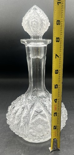 Daisy And Button Clear Decanter And Stopper By Imperial Glass - Ohio 10 3/8" - Picture 7 of 13