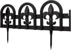 Evelyne Black Garden Border Plastic Edging: Wrought Iron Design - 15pcs 
