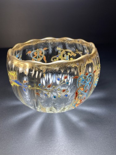 RARE FRENCH ANTIQUE Mont JOYE LEGRAS GLASS ENAMELED BOWL DATED 1897 ON BASE - Picture 2 of 19