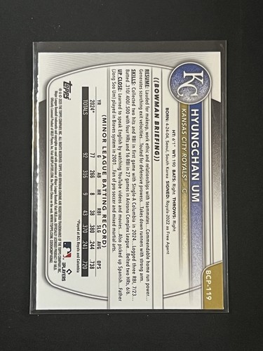 2025 Bowman Mega Box Hyungchan Um 1st Mojo Refractor Royals - Picture 2 of 2