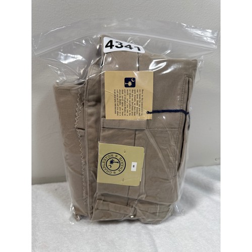 Charleston Khakis Mens Cotton Pants Flat Front Size 44x Unhemmed Beige Preppy - Picture 8 of 8