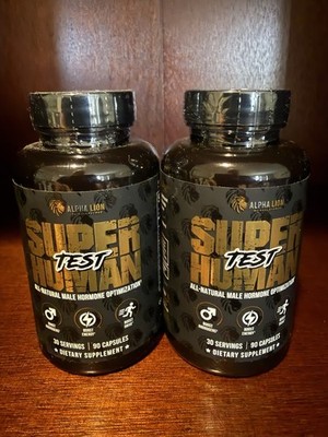 Alpha Lion Super Human Test All-Natural Men's Testosterone Booster 180 Capsules 
