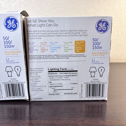 GE Soft White 50/100/150 Watt 3 Wege Leuchtmittel Vorteilspack 2 Leuchtmittel A21 2 Boxen 4 Leuchtmittel - Bild 8 von 10