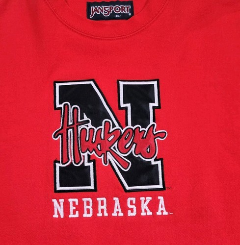 VTG Jansport Nebraska Cornhuskers Mens XL Embroidered Sweatshirt NCAA     - Picture 5 of 5