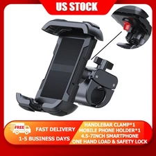 Bike Phone Holder Mount Bicycle Motorcycle Handlebar Strong Compatible 4.5-7inch