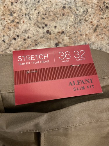 Alfani Slim Fit Flat Front Pants 36X32 NWT - Picture 7 of 8