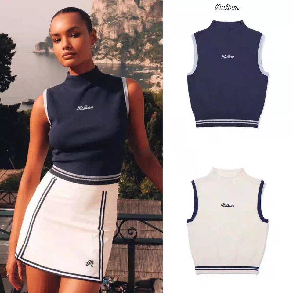 Golf clothing Women's golf ball half-high collar slim fit knitted elastic sleeve