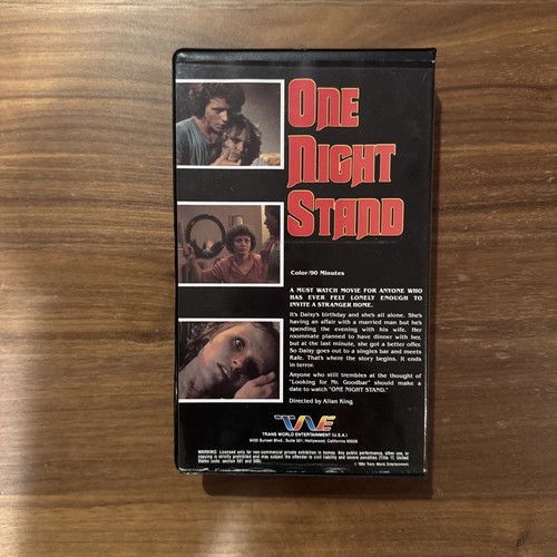 One Night Stand VHS Kassette 1984 selten psychologischer Horror Thriller getestet - Bild 3 von 4