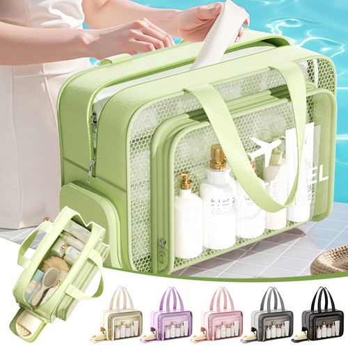 Wasserdichte Trocken Nass Trennung Reise Kulturbeutel Kosmetik Make-up Organizer - Bild 2 von 25