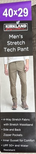Pantalones técnicos elásticos Kirkland Signature para hombre talla 40X29 marrón 7771419 nuevos - Imagen 2 de 4