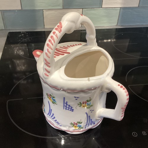 Vintage Ceramic Watering Can Portugal 21x25x14.5cm Gorgeous - Picture 4 of 9