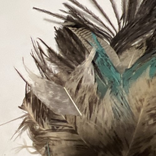Turquoise Feather Cowboy Hat Band Boho Western Style Signed Tree Air - Picture 9 of 14