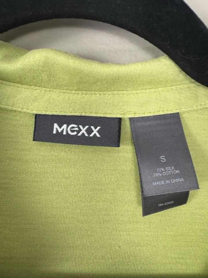Blusa Top Mexx Mujer Pequeña Verde Claro Seda Tranquila Lujo Minimalista Atletismo Foto 3 de 4