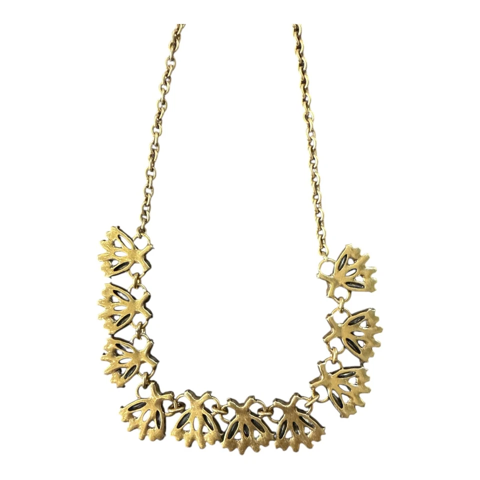 J. Collar CREW Tono Dorado Verde y Negro Estrás Declaración JC142 Foto 4 de 4