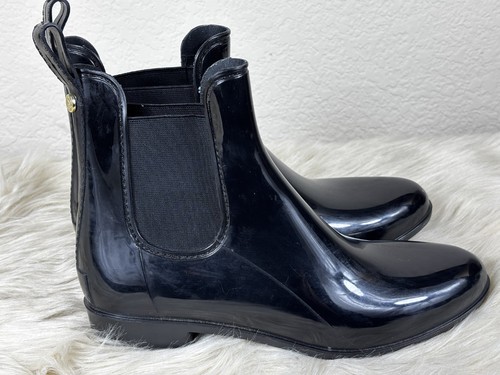 Sam Edelman Tinsley Black Pull-On Rain Boots Women’s Size 8 Chelsea Waterproof - Picture 3 of 10