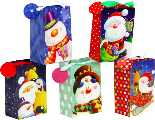 Printed Christmas Design Gift Bags, Small, 20-Count - Picture 4 of 11