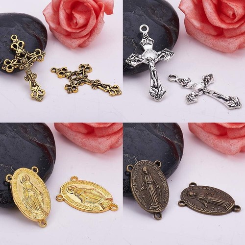 Complete Rosary Bead Making Supply: Tibetan Charms & Links Set with Storage Box - Picture 6 of 9