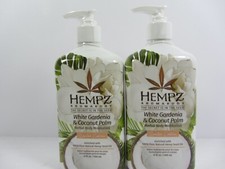 2 PACK HEMPZ WHITE GARDENIA  COCONUT PALM BODY LIMITED EDITION MOISTURIZER
