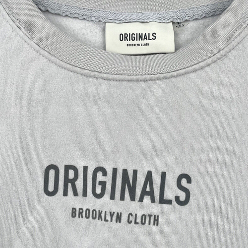 Originals Brooklyn Cloth Gray Sweatshirt Unisex Size Large Basic Crew Neck - Picture 2 of 9