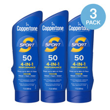 Coppertone Sport Sunscreen Lotion SPF 50 7oz 3 Pack Exp 02/2026 New 2.57 per gallon
