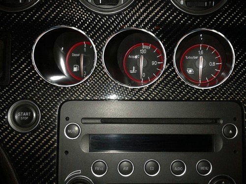 For Alfa Romeo 159 04-11 Polished Aluminium Chrome Dash Instrument Ring 3pcs - Foto 7 di 13