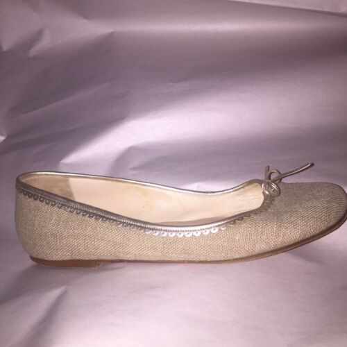 APPARTEMENTS DE BALLET en lin et veau authentique pré-relavé CHRISTIAN LOUBOUTIN TAILLE 40,5 750 populaire $