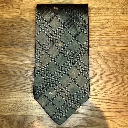 £160 BURBERRY LONDON MENS BRONZE WOVEN HOUSE CHECK SILK TIE MADE ITALY Y3 - Picture 3 of 9