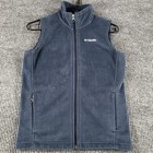Columbia Jacket Youth Boys Medium 10-12 Blue Sleeveless Full Zip Fleece Mock