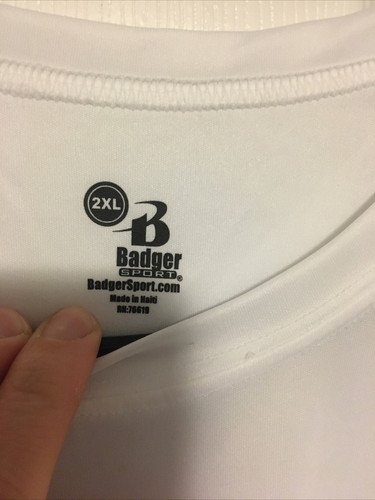 WT Football Badger Sport White T-Shirt 2XL - Picture 6 of 12