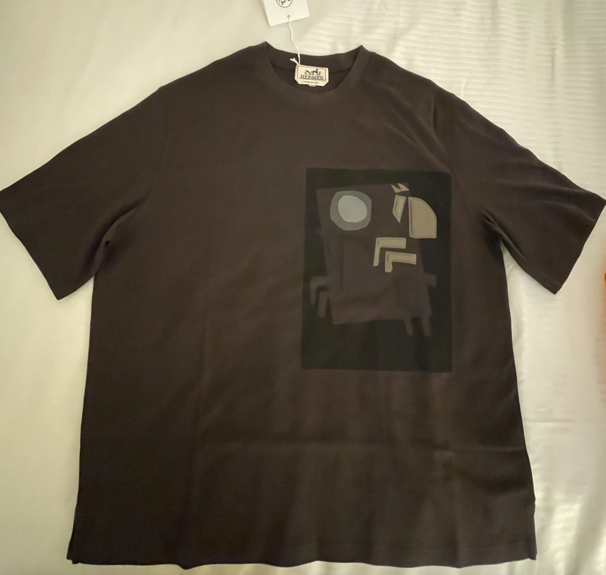 New Hermes velký lov Short-Sleeve Cotton T-Shirt In Café brown