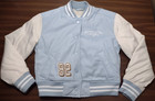 Abercrombie Kids Varsity Jacket Snap Button New York Blue Youth Size 7