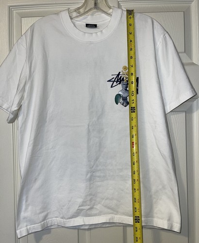 Rare Stussy Psychedelic T-Shirt Big Logo White Multicolor sz M - Picture 3 of 5