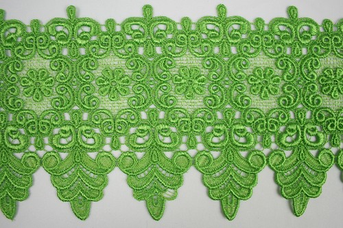 5-1/8" Green Orange Blue Black Gray Lilac Gold Floral Venice Lace Trim By Yard - Picture 20 of 21