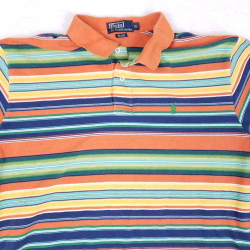 Vintage Polo Ralph Lauren Striped Polo Shirt Mens XL Multicolor Retro Preppy Y2K - Picture 2 of 9