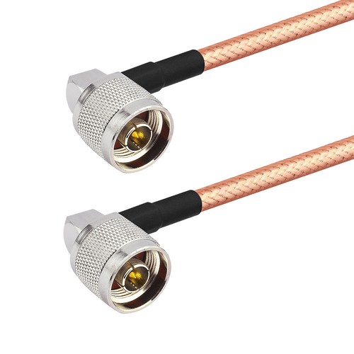 5-pcs N Type Male Right Angle to Male Right Angle RG400 Pigtail Cable 20cm - Picture 1 of 2