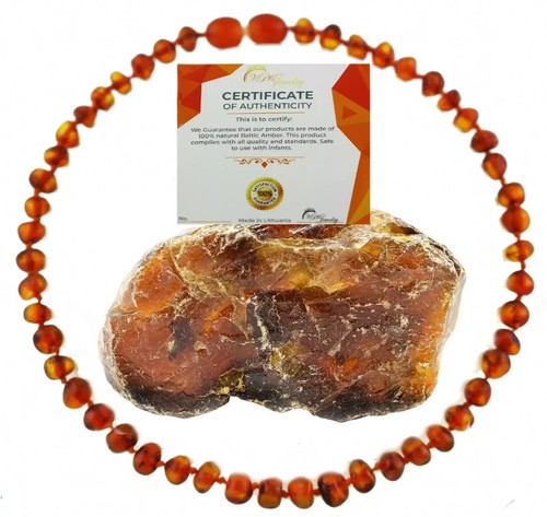 Genuine Amber Bracelet Necklace Anklet Real Beads Multicolor Unpolished Boy Girl - Picture 107 of 138