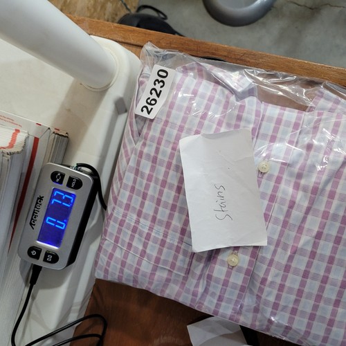 Tommy Bahama Shirt Mens 15.5 Pink White Check Pattern Button Up Casual - Picture 11 of 11