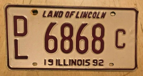 1992 Illinois New Used Car Auto Dealer License Plate Dl 6868 C Il 92 Dlr Ebay