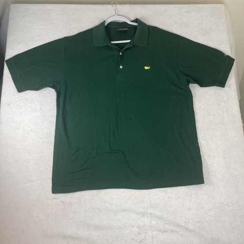 Masters Collection Polo Shirt Mens 2XL Green 60s Two Ply Cotton Golf Vtg - Picture 2 of 14