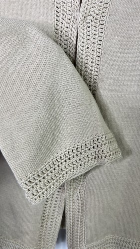 Norton McNaughton Beaded Front Yoke Cardigan Sweater Sz L Granny core Nautical - Picture 4 of 9