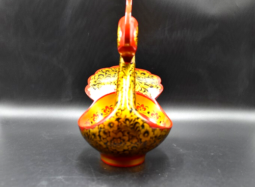 Schwan-Phoenix Schale mit 2 Gefäßen mit Deckel - dekoratives Floralmuster - Bild 5 von 14