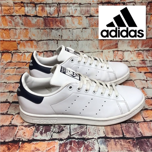 adidas originals navy leather decon stan smith trainers