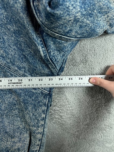 Chaqueta de Vuelo Bombardero Denim Lavado Ácido Jordache Años 80 De Colección Forrada Sherpa Pequeña - Imagen 2 de 11